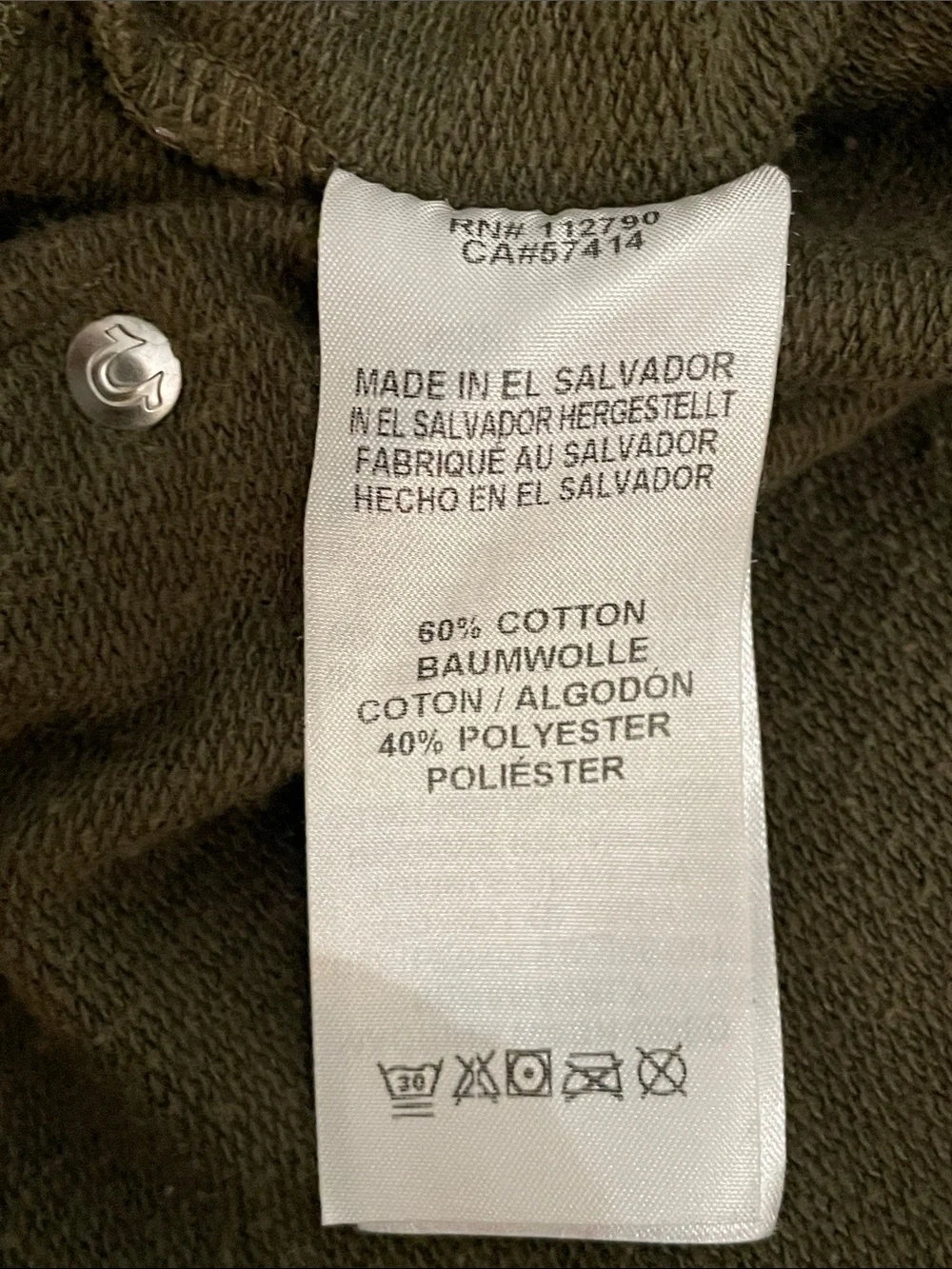 True Religion Mens World Tour Buddha Zip Up Hoodie Sweatshirt Olive Green XL